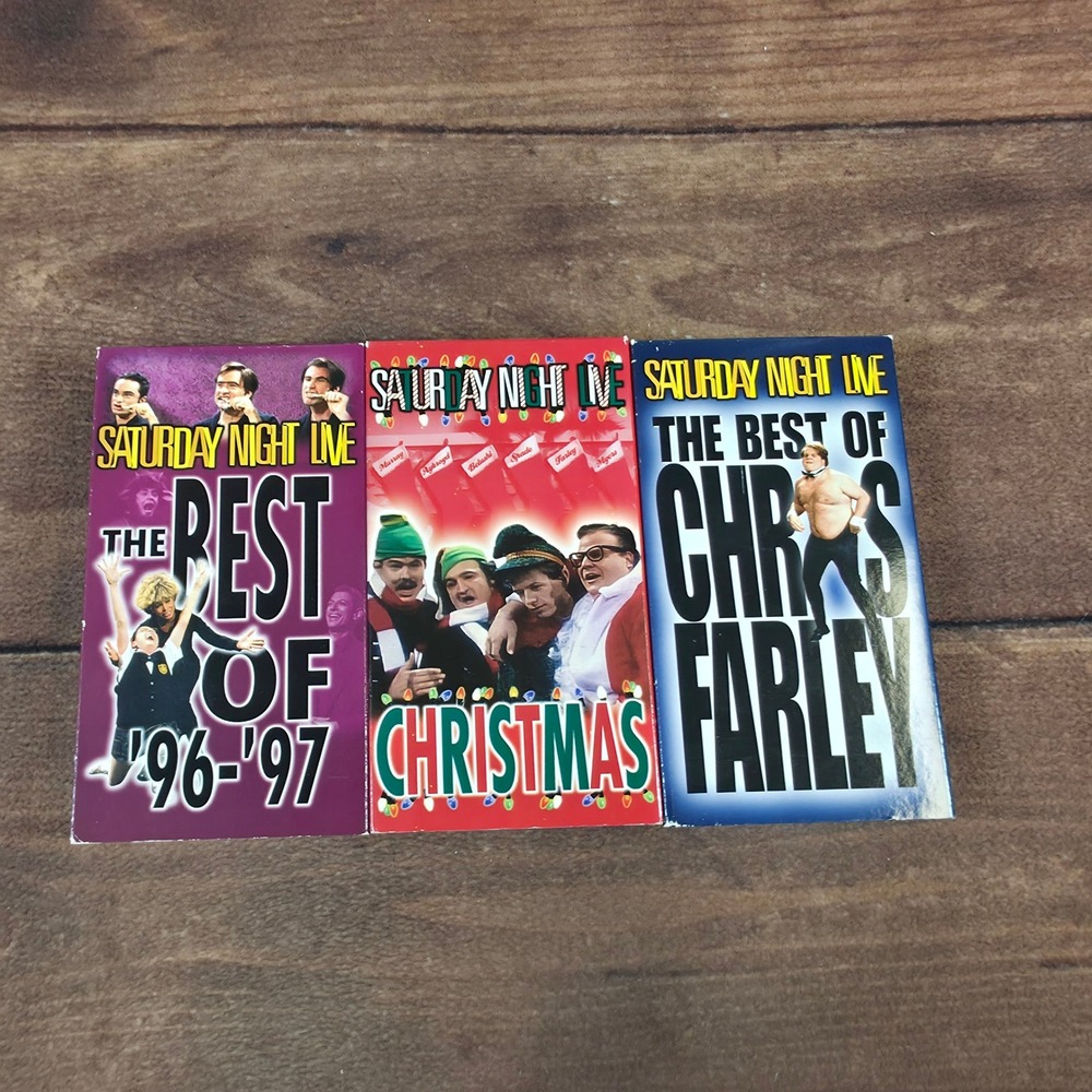 SNL Saturday Night Live VHS Lot 3pk Multicolor Excellent Chris Farley Christmas